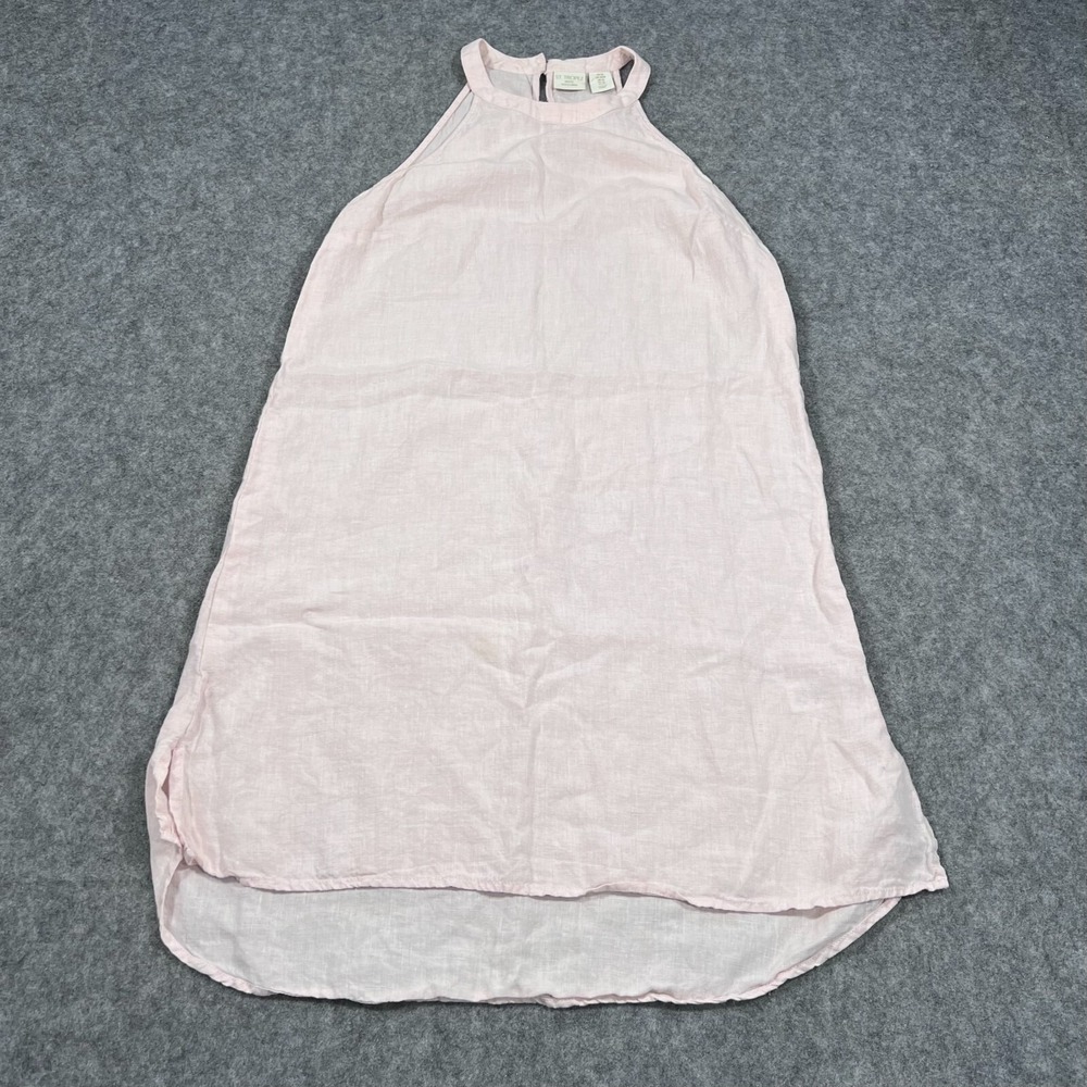 St. Tropez West Baby Pink Linen Sleeveless‎ Mini Shift Dress Women's Size Medium